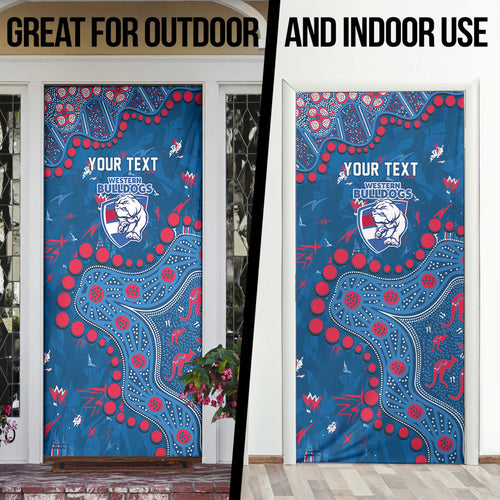 Personalized Western Bulldogs Door Cover Aboriginal Pattern with Graffiti Style