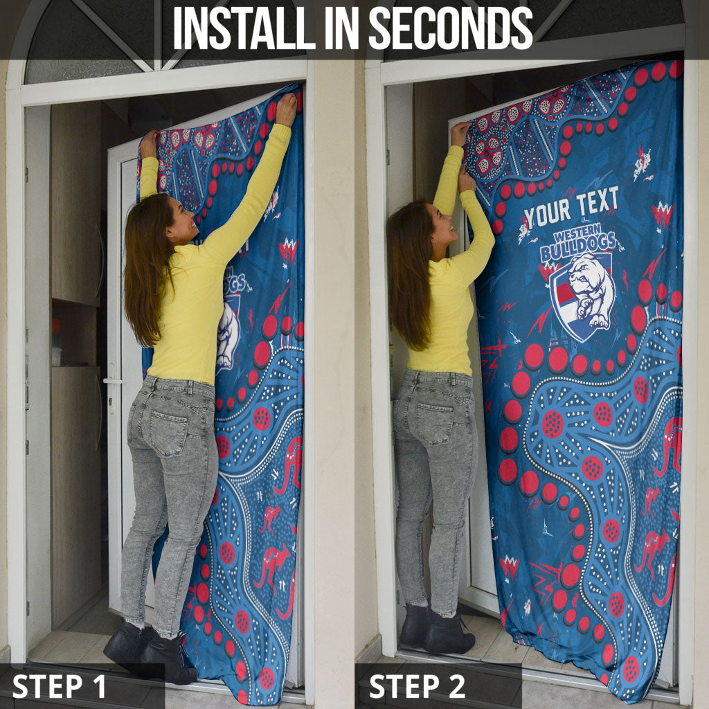 Personalized Western Bulldogs Door Cover Aboriginal Pattern with Graffiti Style