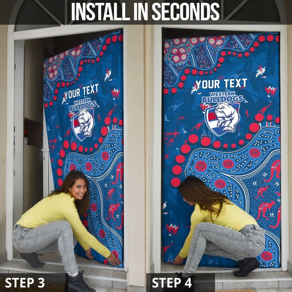 Personalized Western Bulldogs Door Cover Aboriginal Pattern with Graffiti Style