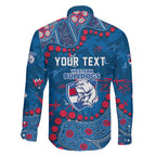 Personalized Western Bulldogs Family Matching Long Sleeve Bodycon Dress and Hawaiian Shirt Aboriginal Pattern with Graffiti Style