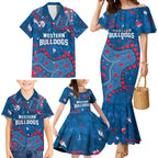 Personalized Western Bulldogs Family Matching Mermaid Dress and Hawaiian Shirt Aboriginal Pattern with Graffiti Style