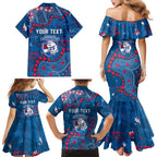 Personalized Western Bulldogs Family Matching Mermaid Dress and Hawaiian Shirt Aboriginal Pattern with Graffiti Style