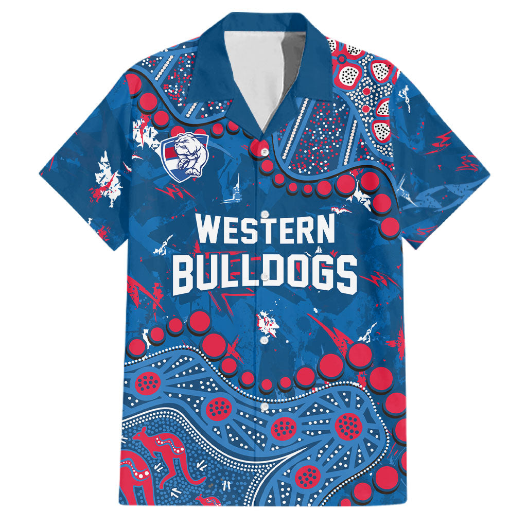 Personalized Western Bulldogs Family Matching Mermaid Dress and Hawaiian Shirt Aboriginal Pattern with Graffiti Style