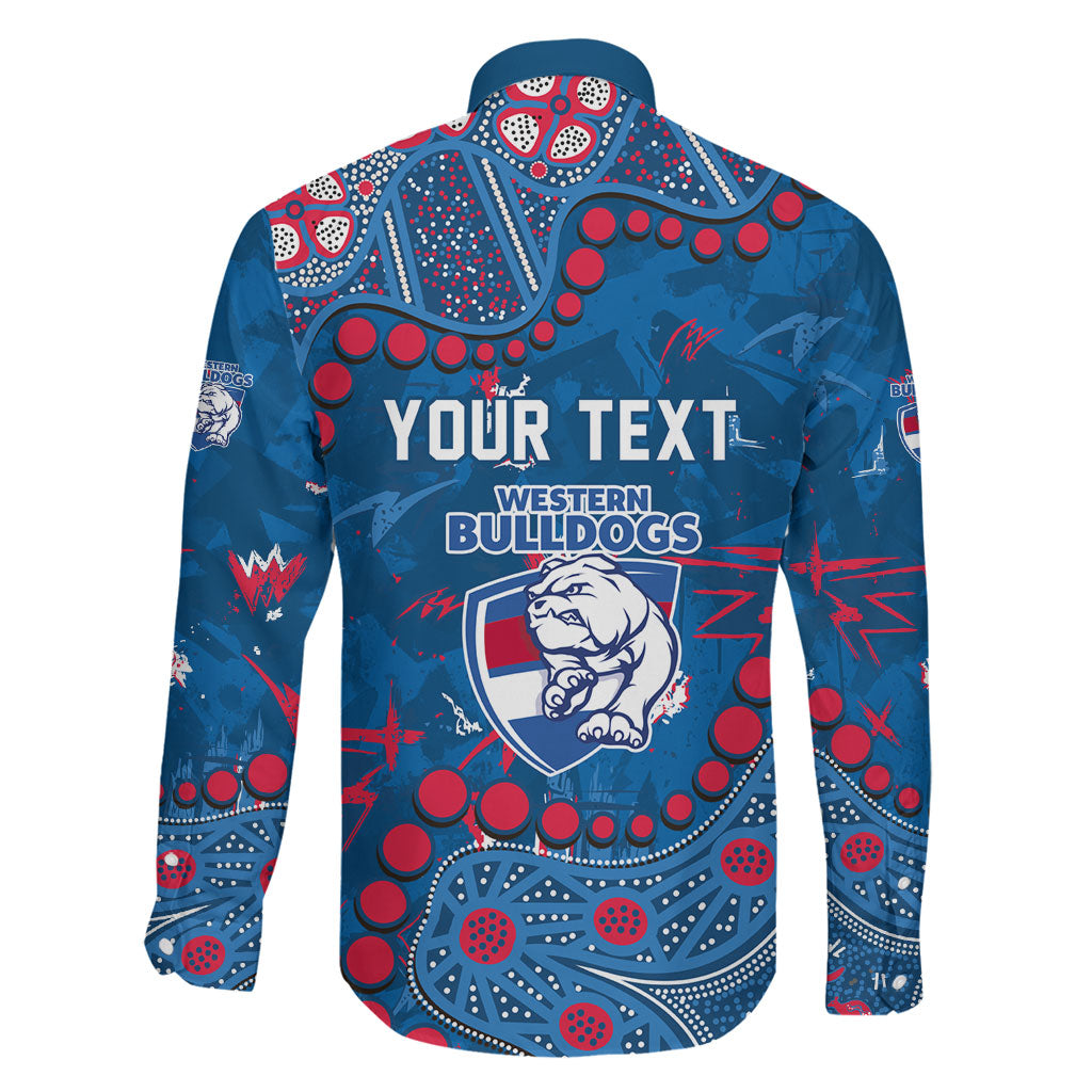 Personalized Western Bulldogs Family Matching Off The Shoulder Long Sleeve Dress and Hawaiian Shirt Aboriginal Pattern with Graffiti Style