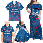 Personalized Western Bulldogs Family Matching Off Shoulder Maxi Dress and Hawaiian Shirt Aboriginal Pattern with Graffiti Style