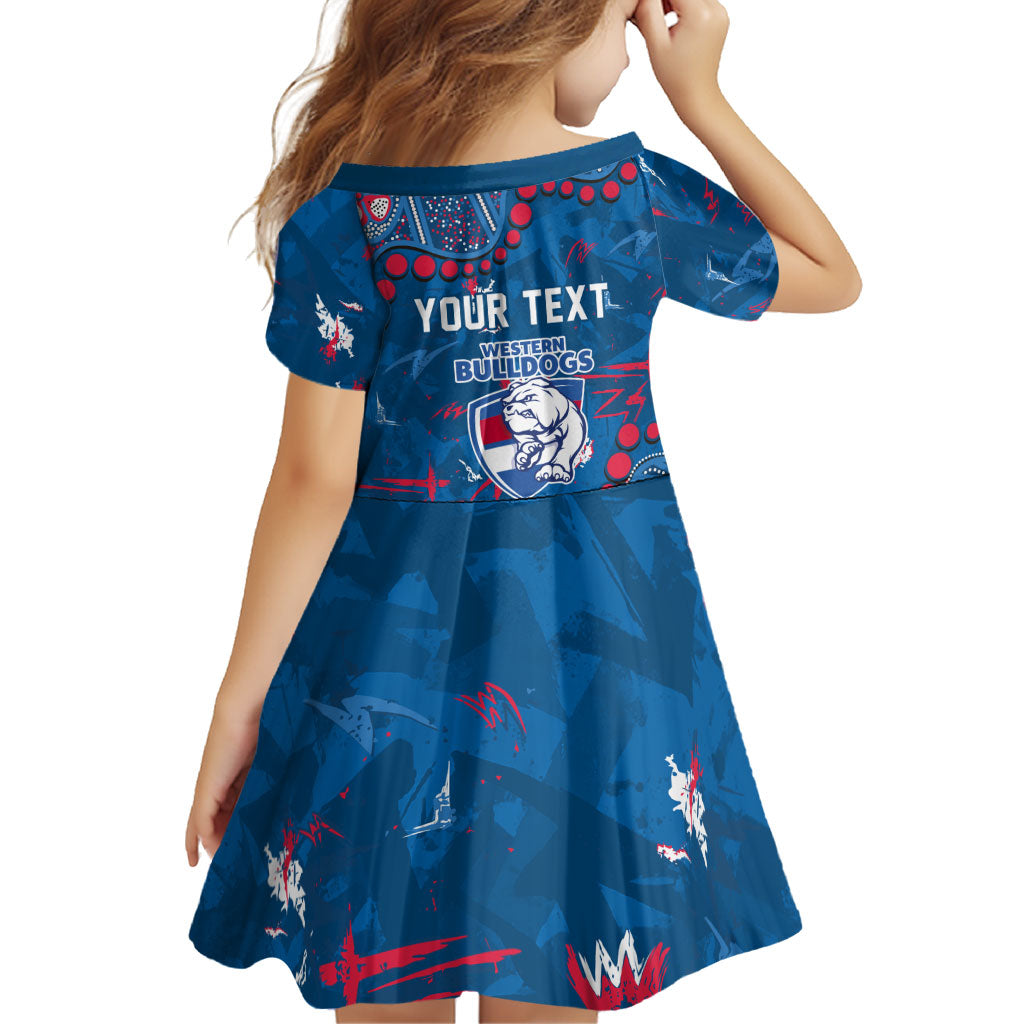 Personalized Western Bulldogs Family Matching Off Shoulder Maxi Dress and Hawaiian Shirt Aboriginal Pattern with Graffiti Style