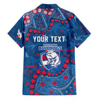 Personalized Western Bulldogs Family Matching Off Shoulder Maxi Dress and Hawaiian Shirt Aboriginal Pattern with Graffiti Style
