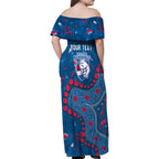 Personalized Western Bulldogs Family Matching Off Shoulder Maxi Dress and Hawaiian Shirt Aboriginal Pattern with Graffiti Style