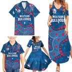 Personalized Western Bulldogs Family Matching Summer Maxi Dress and Hawaiian Shirt Aboriginal Pattern with Graffiti Style