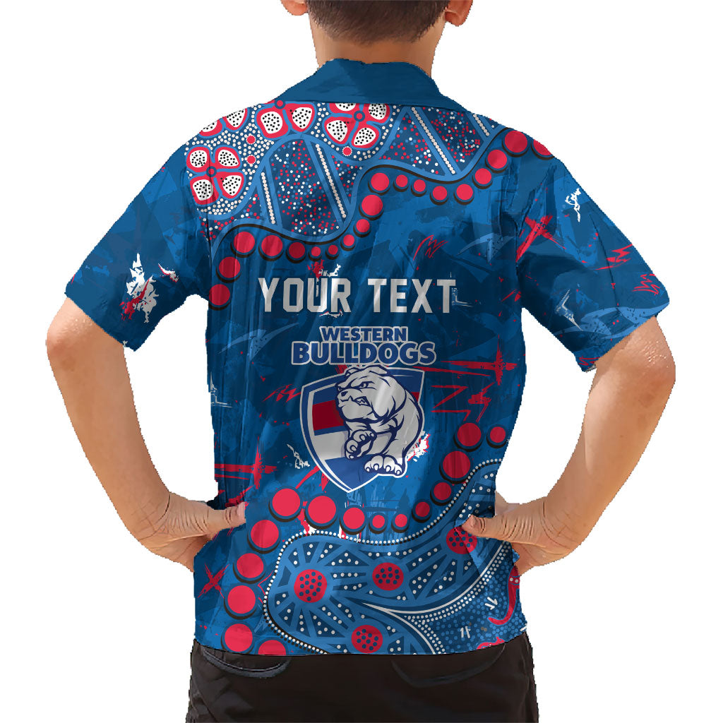 Personalized Western Bulldogs Family Matching Summer Maxi Dress and Hawaiian Shirt Aboriginal Pattern with Graffiti Style
