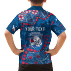 Personalized Western Bulldogs Family Matching Summer Maxi Dress and Hawaiian Shirt Aboriginal Pattern with Graffiti Style