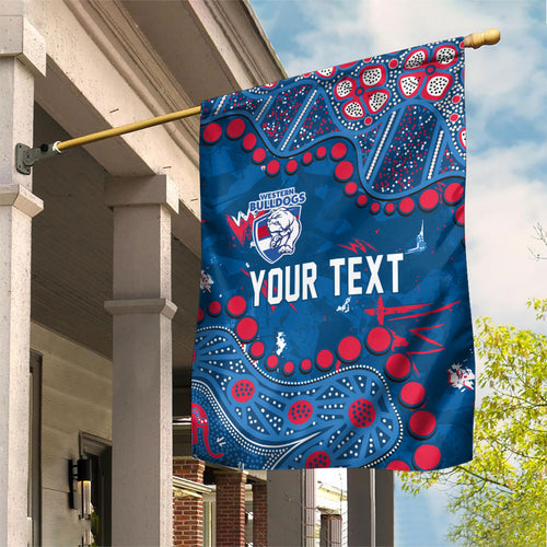 Personalized Western Bulldogs Garden Flag Aboriginal Pattern with Graffiti Style