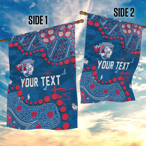 Personalized Western Bulldogs Garden Flag Aboriginal Pattern with Graffiti Style