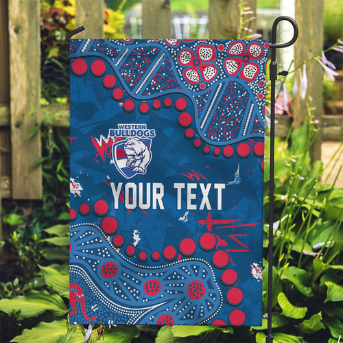 Personalized Western Bulldogs Garden Flag Aboriginal Pattern with Graffiti Style