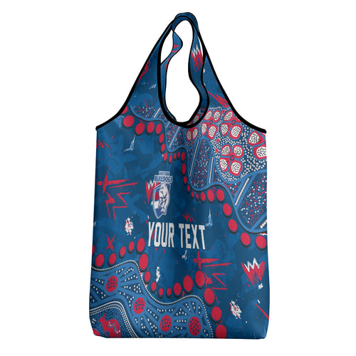 Personalized Western Bulldogs Grocery Bag Aboriginal Pattern with Graffiti Style