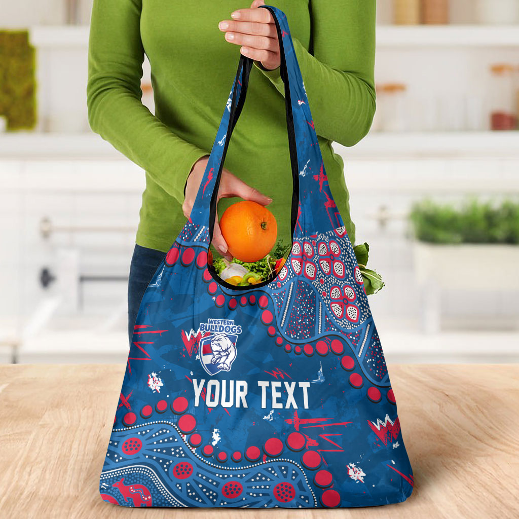 Personalized Western Bulldogs Grocery Bag Aboriginal Pattern with Graffiti Style