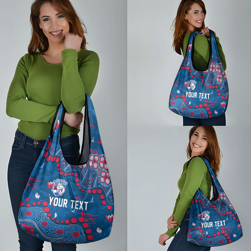 Personalized Western Bulldogs Grocery Bag Aboriginal Pattern with Graffiti Style