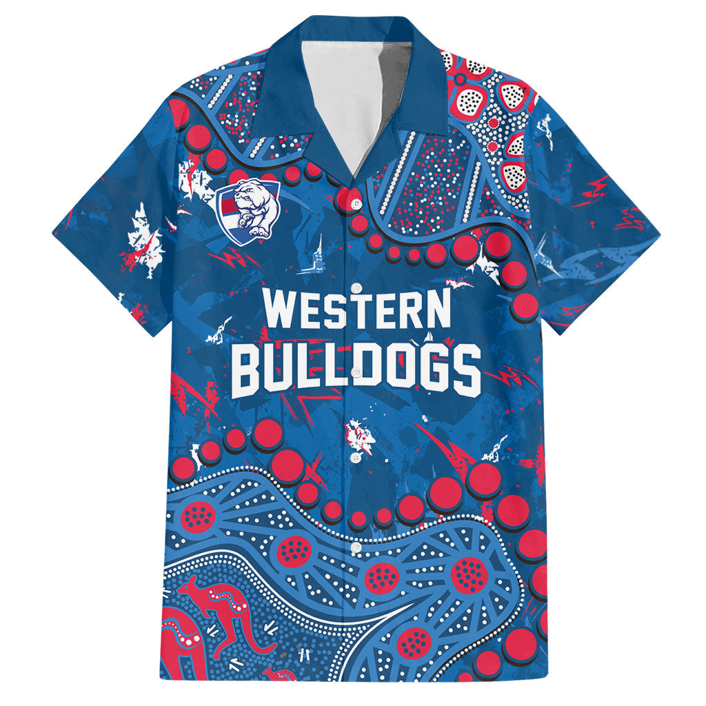 Personalized Western Bulldogs Hawaiian Shirt Aboriginal Pattern with Graffiti Style