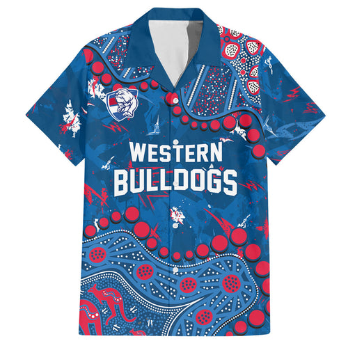 Personalized Western Bulldogs Hawaiian Shirt Aboriginal Pattern with Graffiti Style