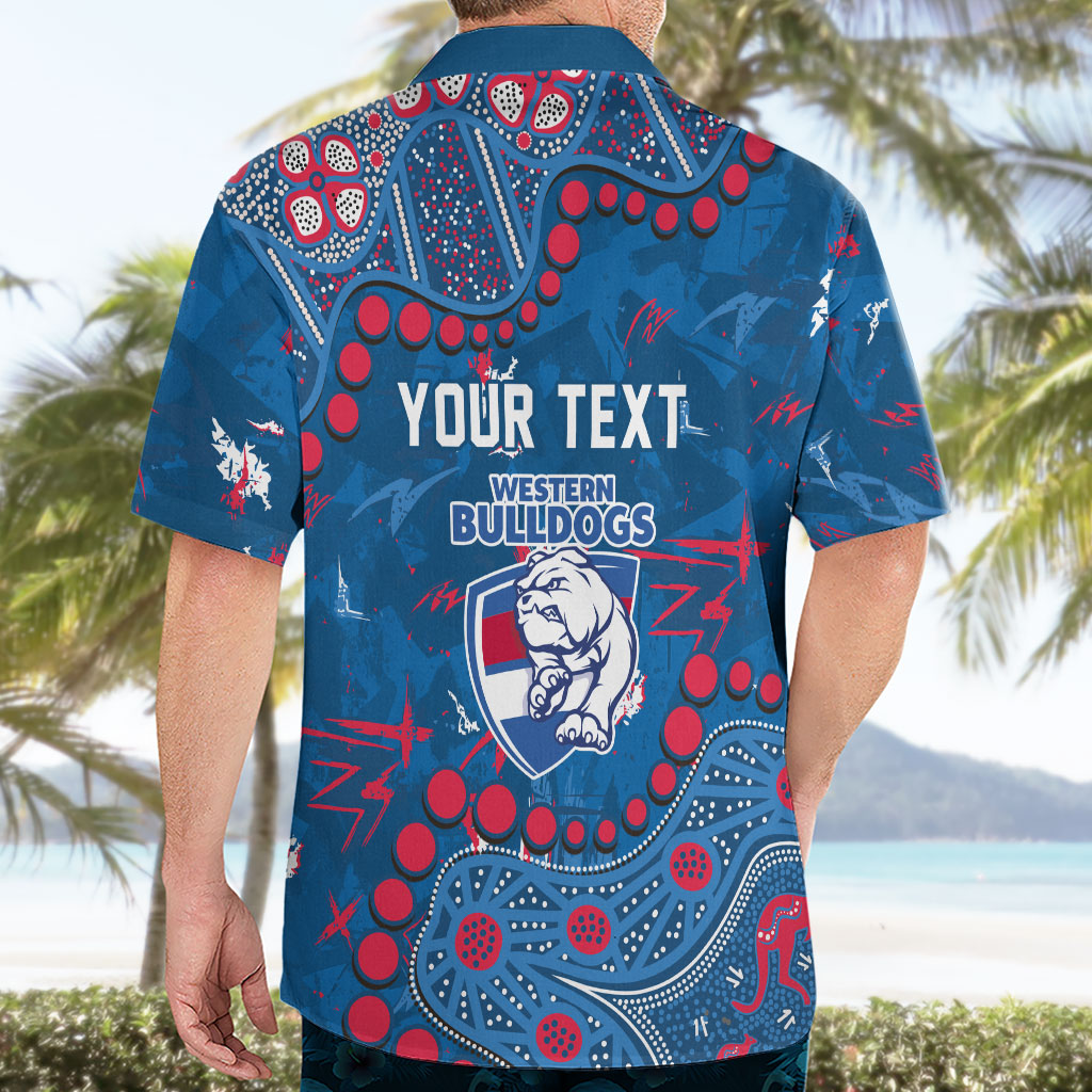 Personalized Western Bulldogs Hawaiian Shirt Aboriginal Pattern with Graffiti Style