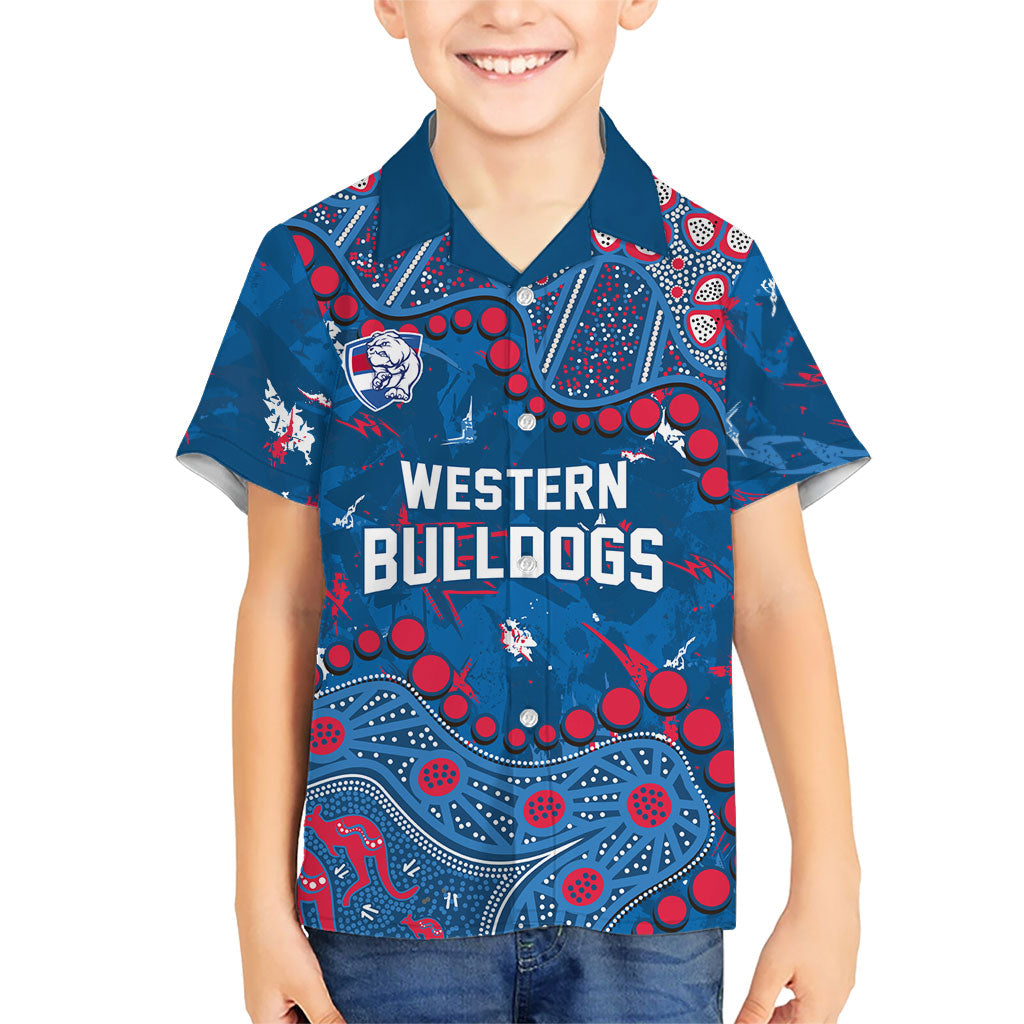 Personalized Western Bulldogs Hawaiian Shirt Aboriginal Pattern with Graffiti Style