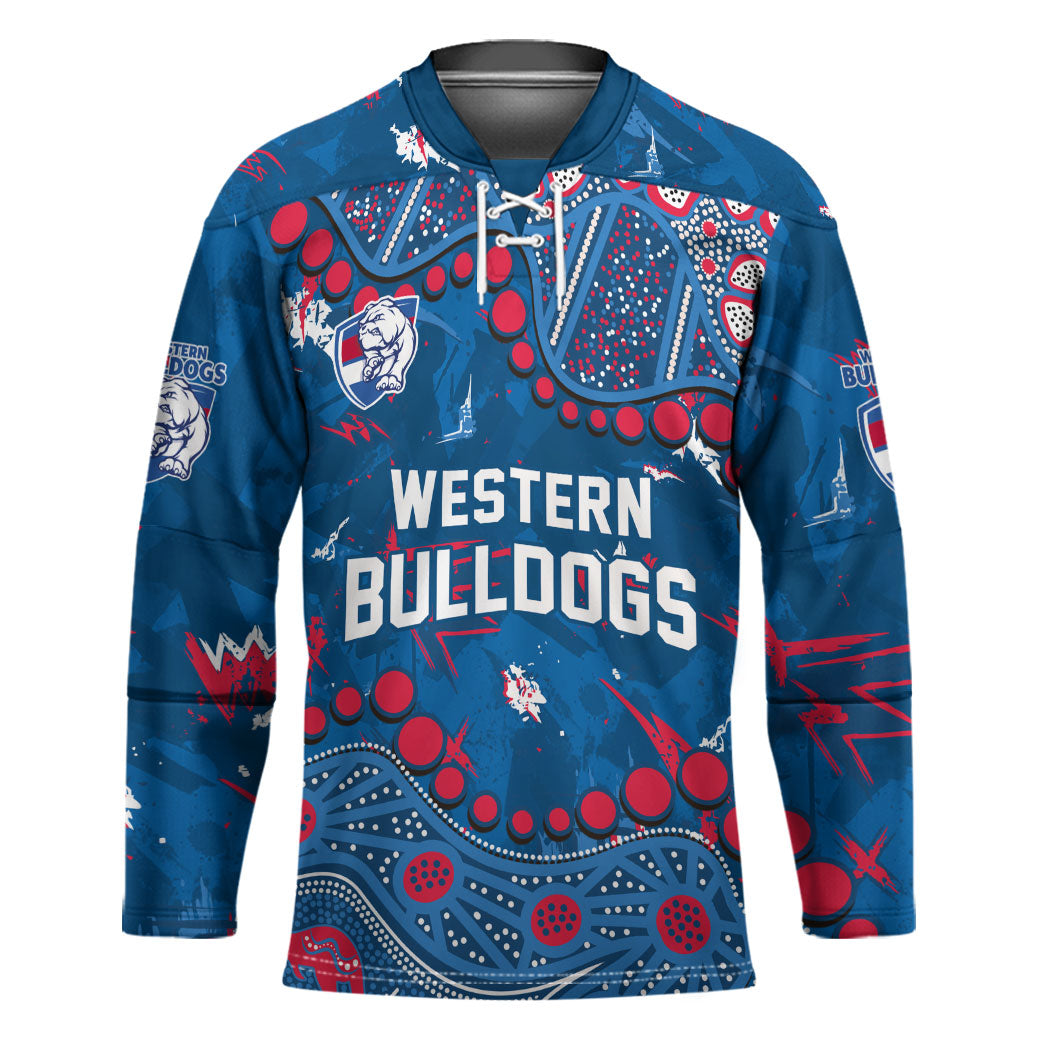 Personalized Western Bulldogs Hockey Jersey Aboriginal Pattern with Graffiti Style
