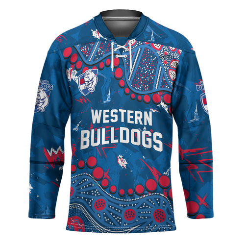 Personalized Western Bulldogs Hockey Jersey Aboriginal Pattern with Graffiti Style