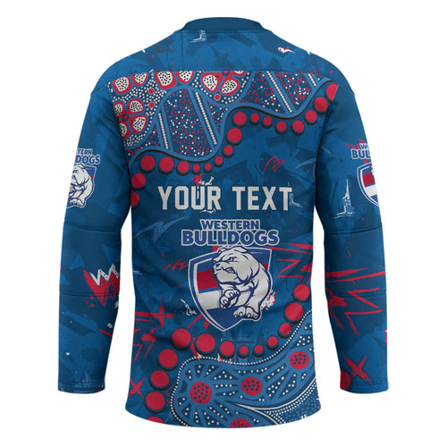 Personalized Western Bulldogs Hockey Jersey Aboriginal Pattern with Graffiti Style