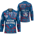 Personalized Western Bulldogs Hockey Jersey Aboriginal Pattern with Graffiti Style