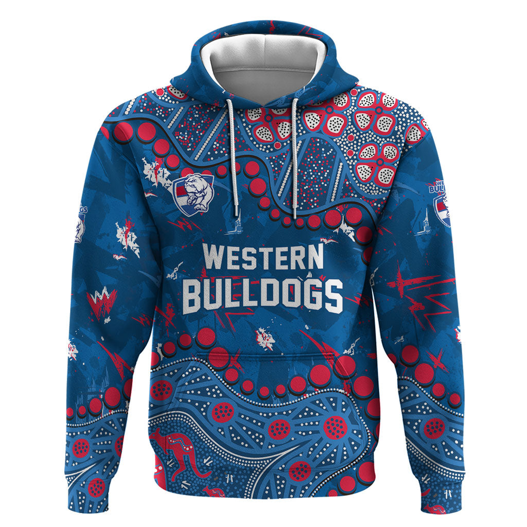 Personalized Western Bulldogs Hoodie Aboriginal Pattern with Graffiti Style