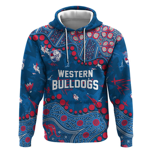 Personalized Western Bulldogs Hoodie Aboriginal Pattern with Graffiti Style