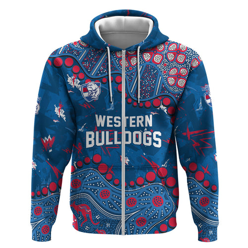 Personalized Western Bulldogs Hoodie Aboriginal Pattern with Graffiti Style