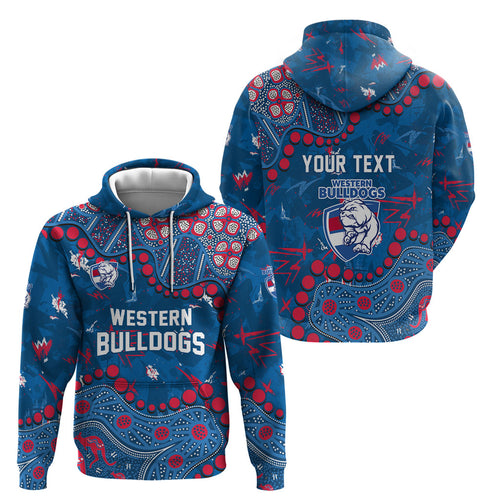 Personalized Western Bulldogs Hoodie Aboriginal Pattern with Graffiti Style