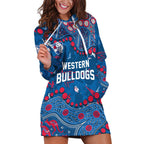 Personalized Western Bulldogs Hoodie Dress Aboriginal Pattern with Graffiti Style