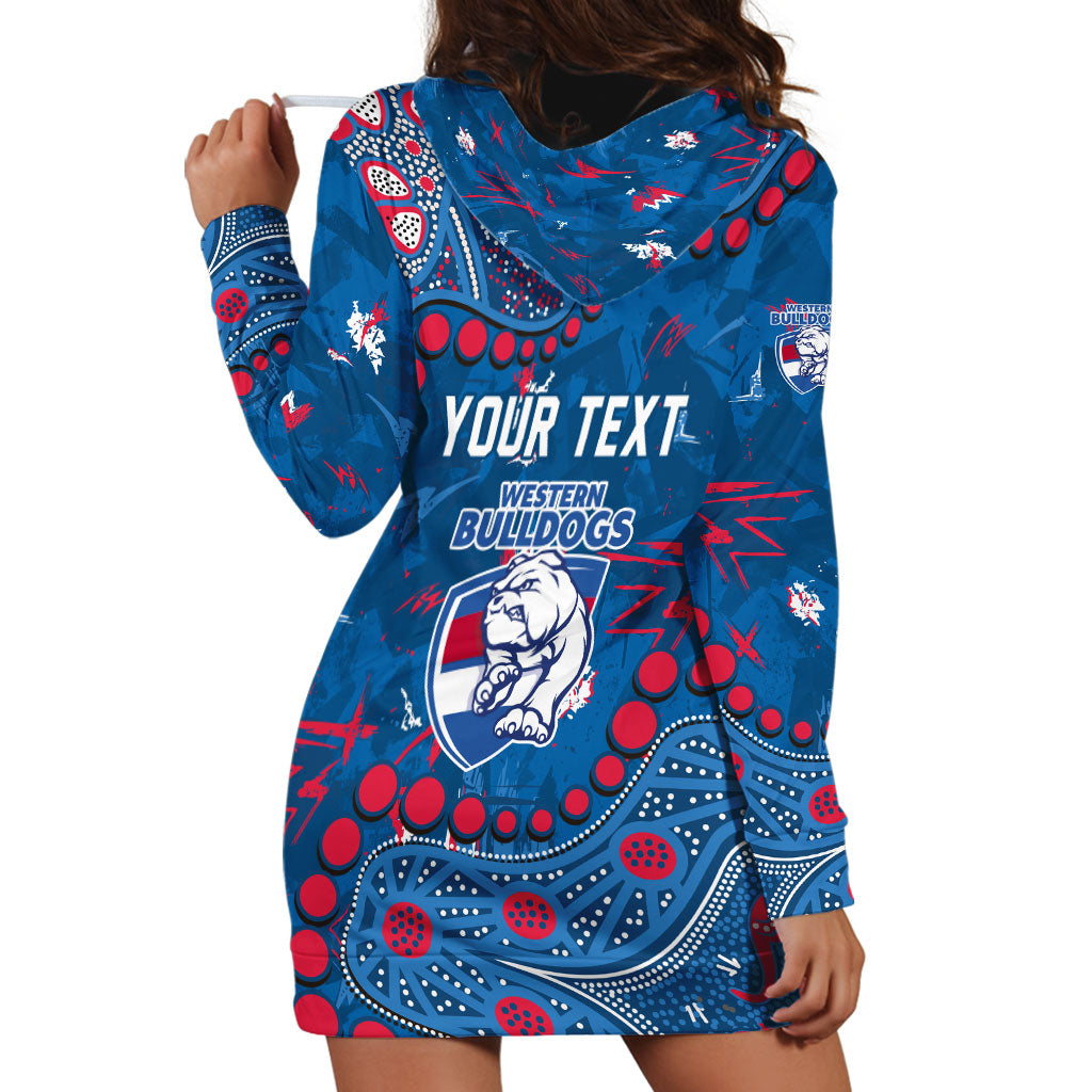 Personalized Western Bulldogs Hoodie Dress Aboriginal Pattern with Graffiti Style