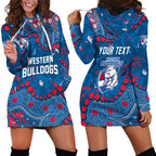Personalized Western Bulldogs Hoodie Dress Aboriginal Pattern with Graffiti Style