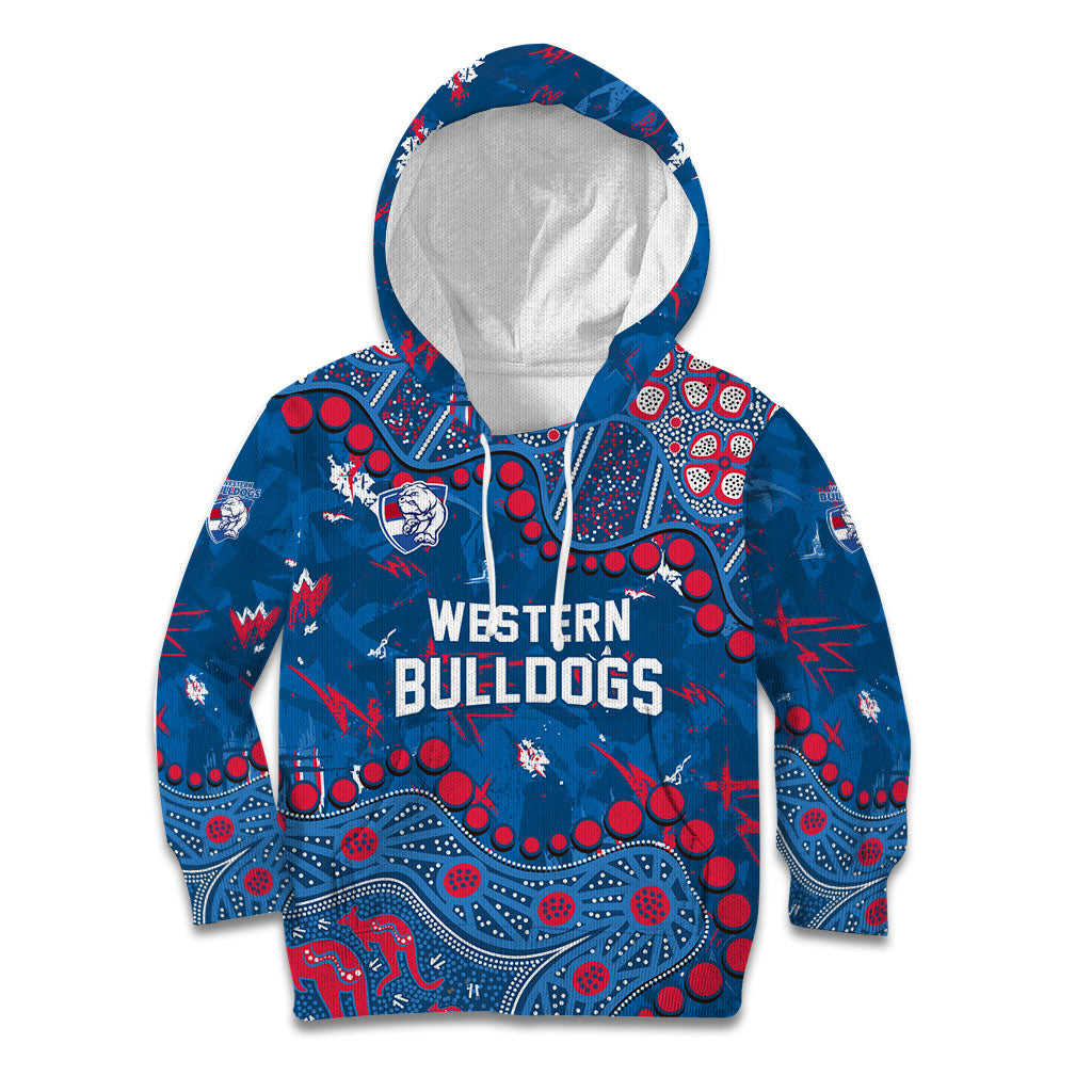 Personalized Western Bulldogs Kid Hoodie Aboriginal Pattern with Graffiti Style