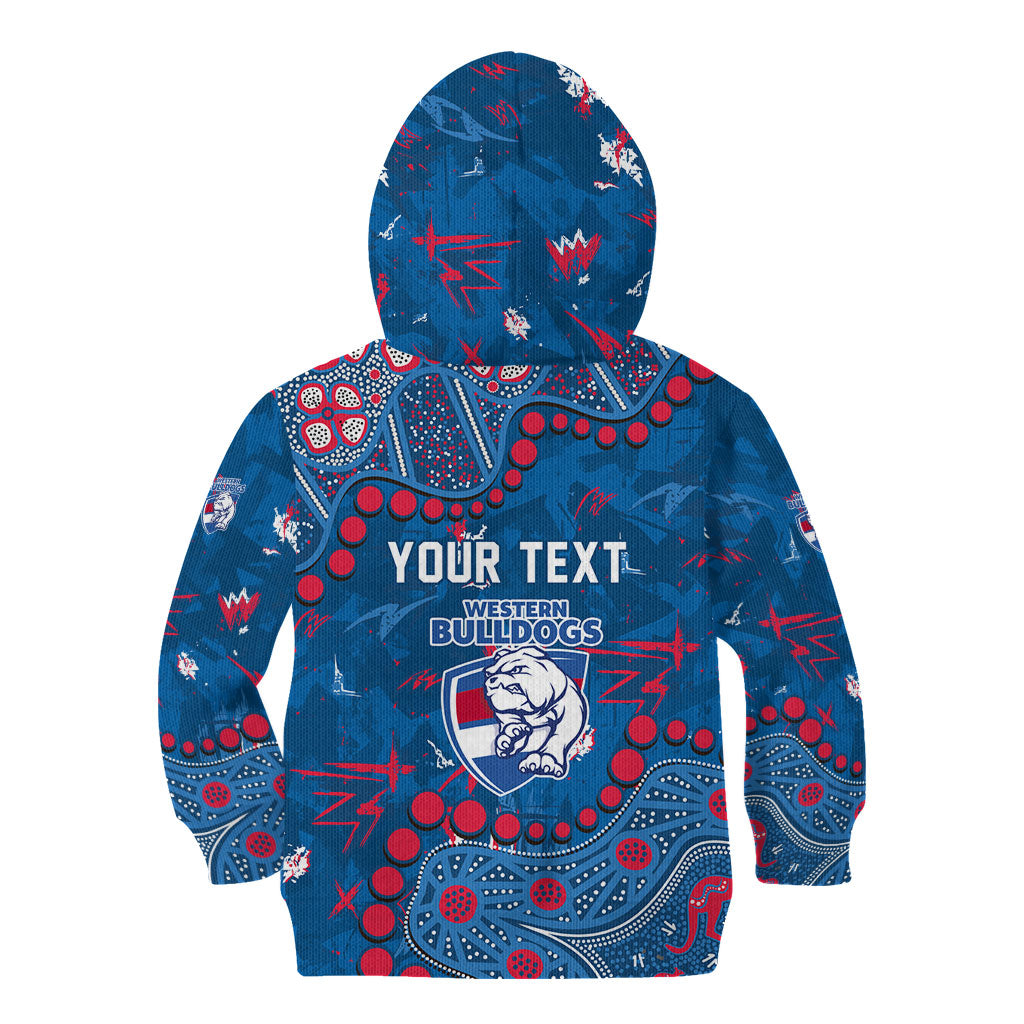 Personalized Western Bulldogs Kid Hoodie Aboriginal Pattern with Graffiti Style