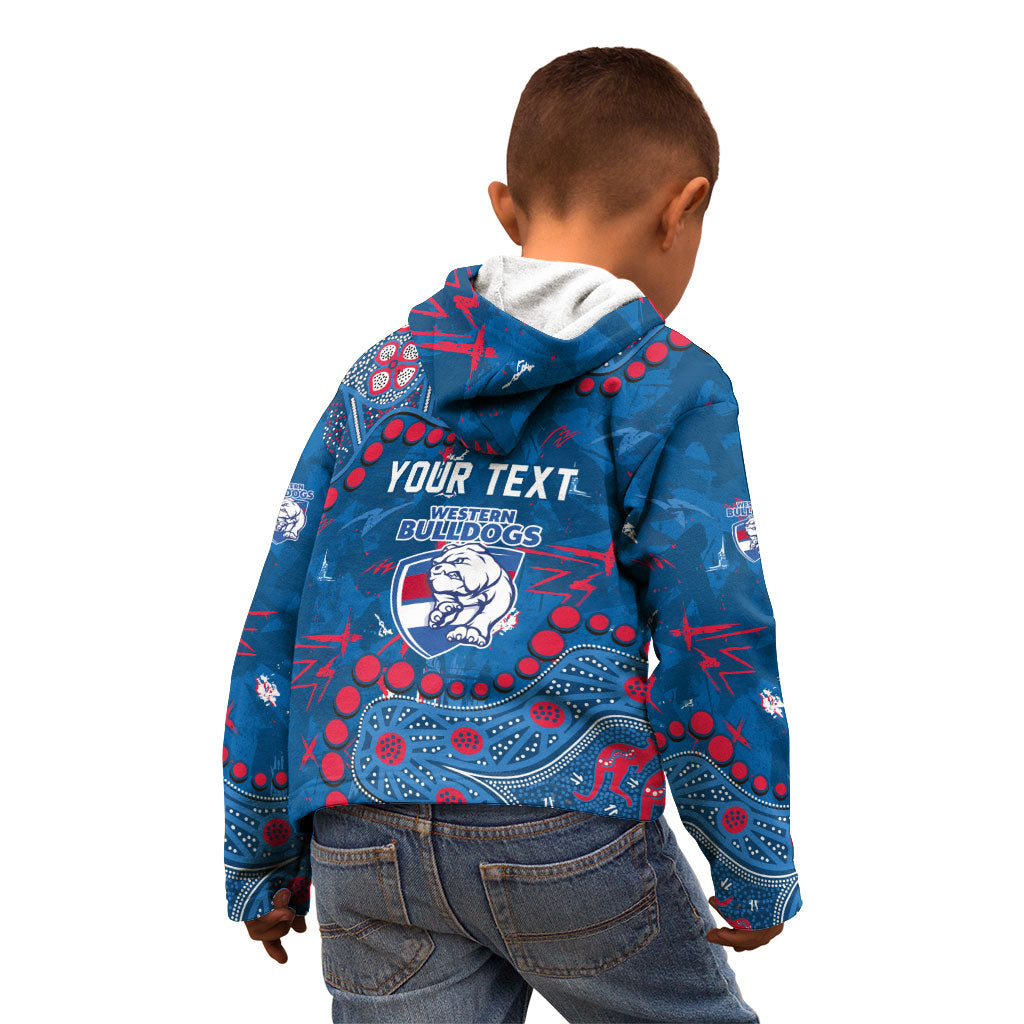 Personalized Western Bulldogs Kid Hoodie Aboriginal Pattern with Graffiti Style