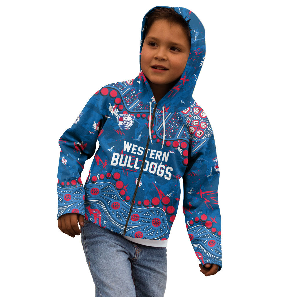 Personalized Western Bulldogs Kid Hoodie Aboriginal Pattern with Graffiti Style