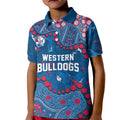 Personalized Western Bulldogs Kid Polo Shirt Aboriginal Pattern with Graffiti Style