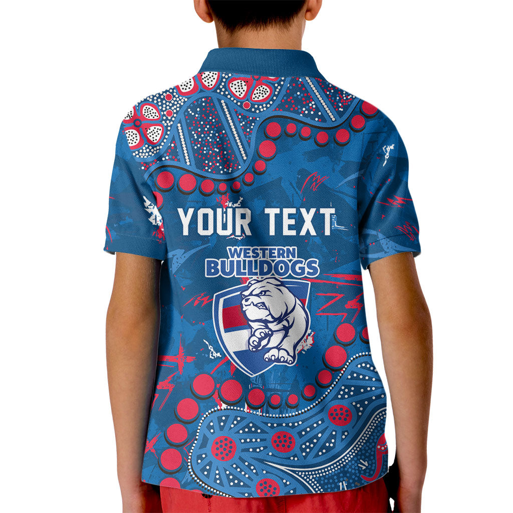 Personalized Western Bulldogs Kid Polo Shirt Aboriginal Pattern with Graffiti Style