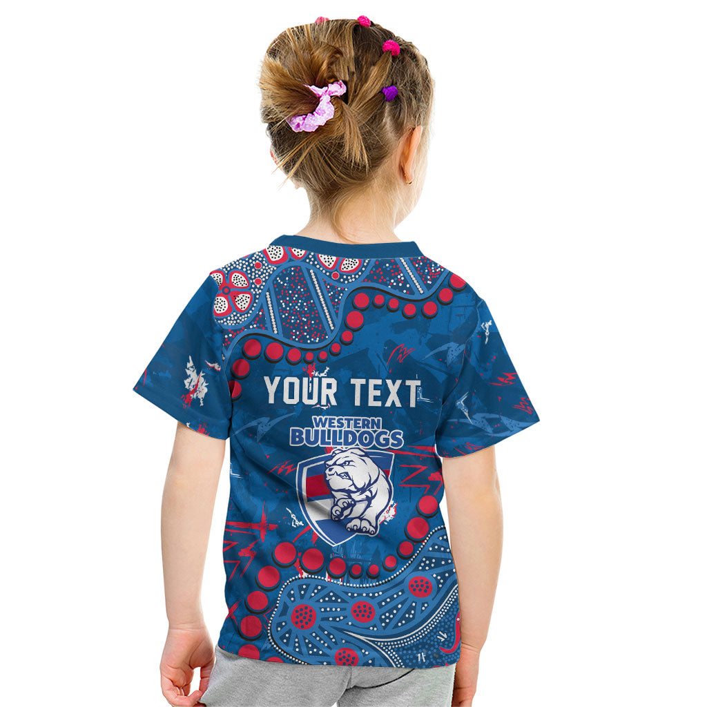 Personalized Western Bulldogs Kid T Shirt Aboriginal Pattern with Graffiti Style