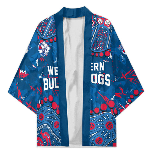 Personalized Western Bulldogs Kimono Aboriginal Pattern with Graffiti Style