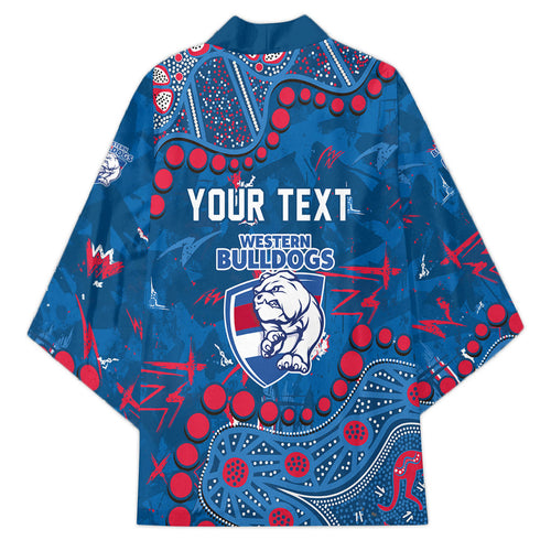 Personalized Western Bulldogs Kimono Aboriginal Pattern with Graffiti Style