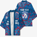 Personalized Western Bulldogs Kimono Aboriginal Pattern with Graffiti Style