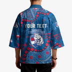 Personalized Western Bulldogs Kimono Aboriginal Pattern with Graffiti Style