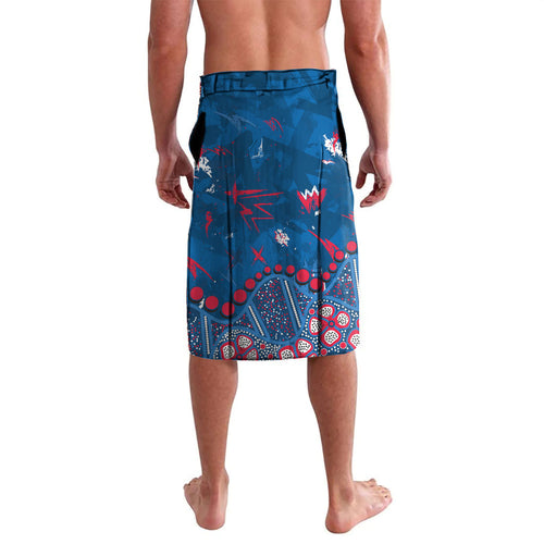 Personalized Western Bulldogs Lavalava Aboriginal Pattern with Graffiti Style