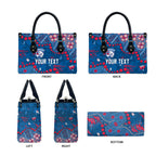 Personalized Western Bulldogs Leather Bag Aboriginal Pattern with Graffiti Style