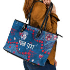 Personalized Western Bulldogs Leather Tote Bag Aboriginal Pattern with Graffiti Style